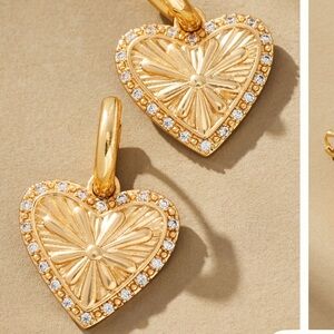 NWT heart Fun Icon Charm Huggie Hoop Earrings